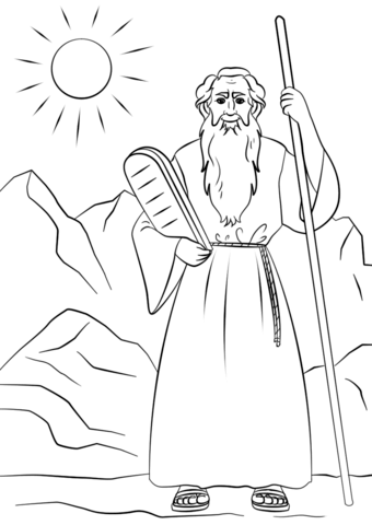 Moses With The Tablets Of The Law Coloring Page